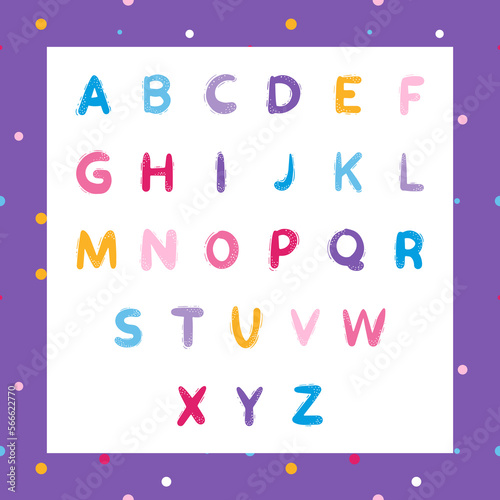 alphabet set  Cute alphabet vector  illustration with colored letters  set with letters  print with alphabet 