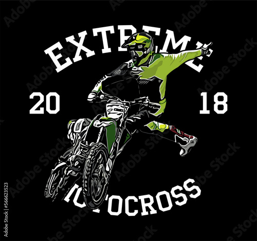 man and motocross vector art