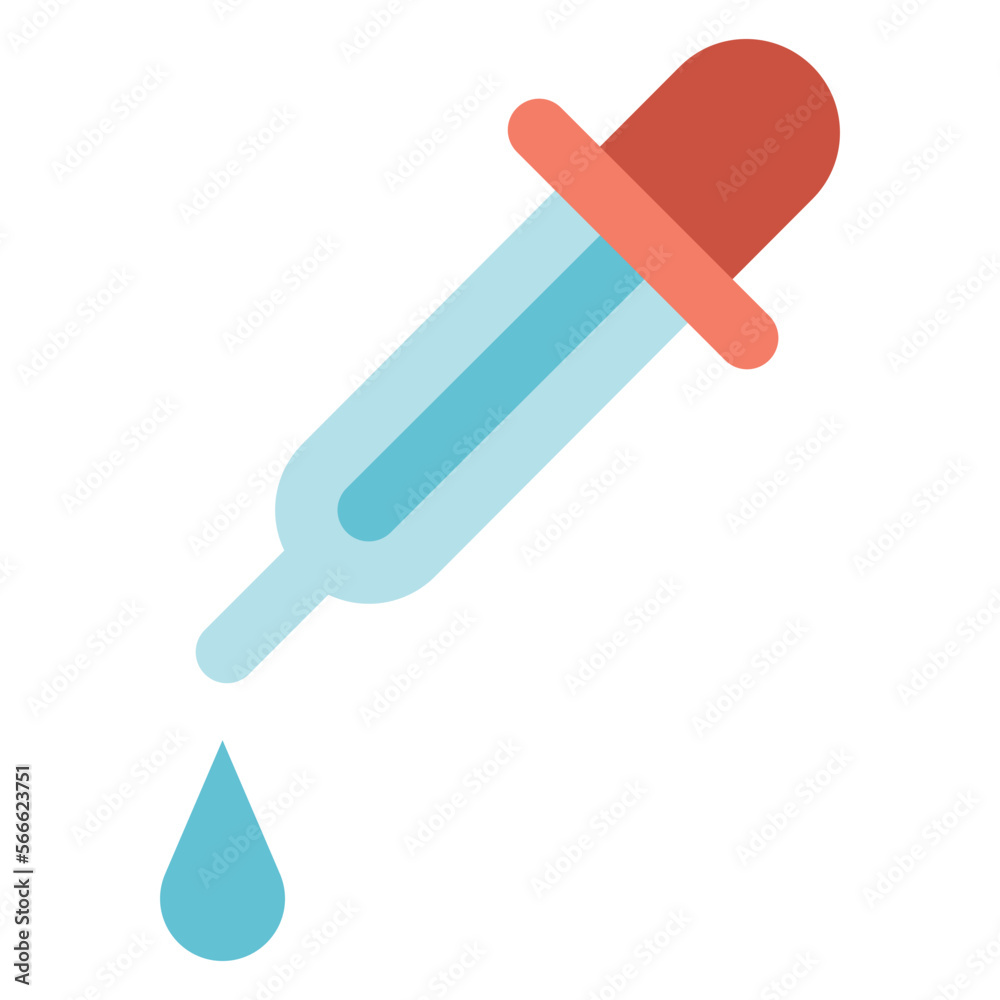 dropper with liquid drop flat illustration dropper with liquid drop flat illustration