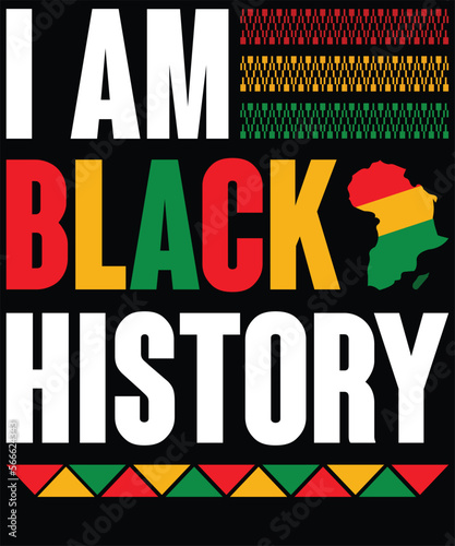  I Am Black History Black History Month & Pride Gift T-Shirt design.