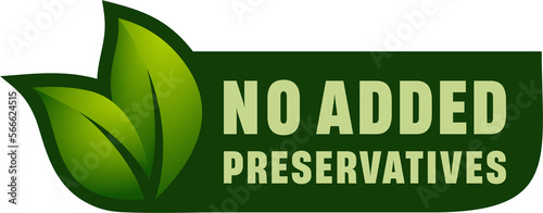 No added preservatives label - isolated vector icon for healthy food and cosmetics products packaging photo