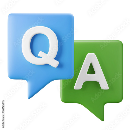 faq frequently asked question answer forum chat symbol user interface theme 3d icon illustration render isolated