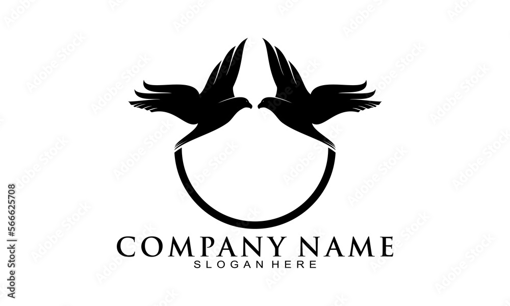 Fototapeta premium Two bird symbol vector logo