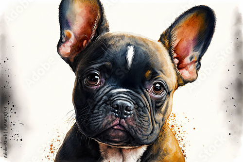 French Bulldog puppy. Portrait of a French Bulldog dog. generative ai. Dog portrait