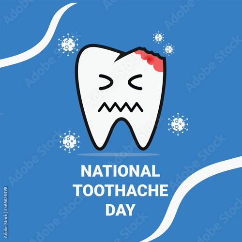 National Toothache Day Vector Design Template Background