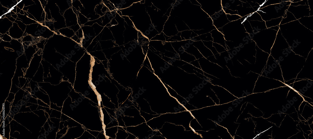 black Portoro marble with golden veins. Black golden natural texture of marbl. abstract black, white, gold and yellow marbel. hi gloss texture of marble stone for digital wall tiles design.