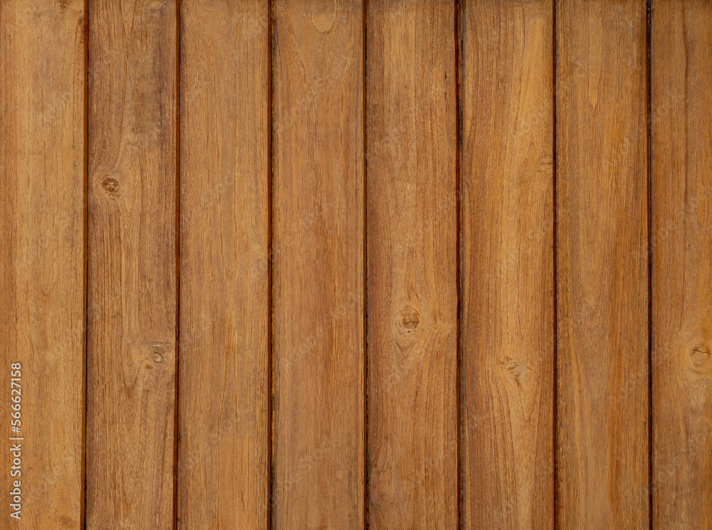 Fototapeta premium Natural rustic teak wood wall surface background for vintage design purpose.