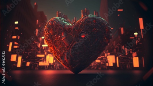 Lonely Heart In The City Valentines Day 8K Wallpaper