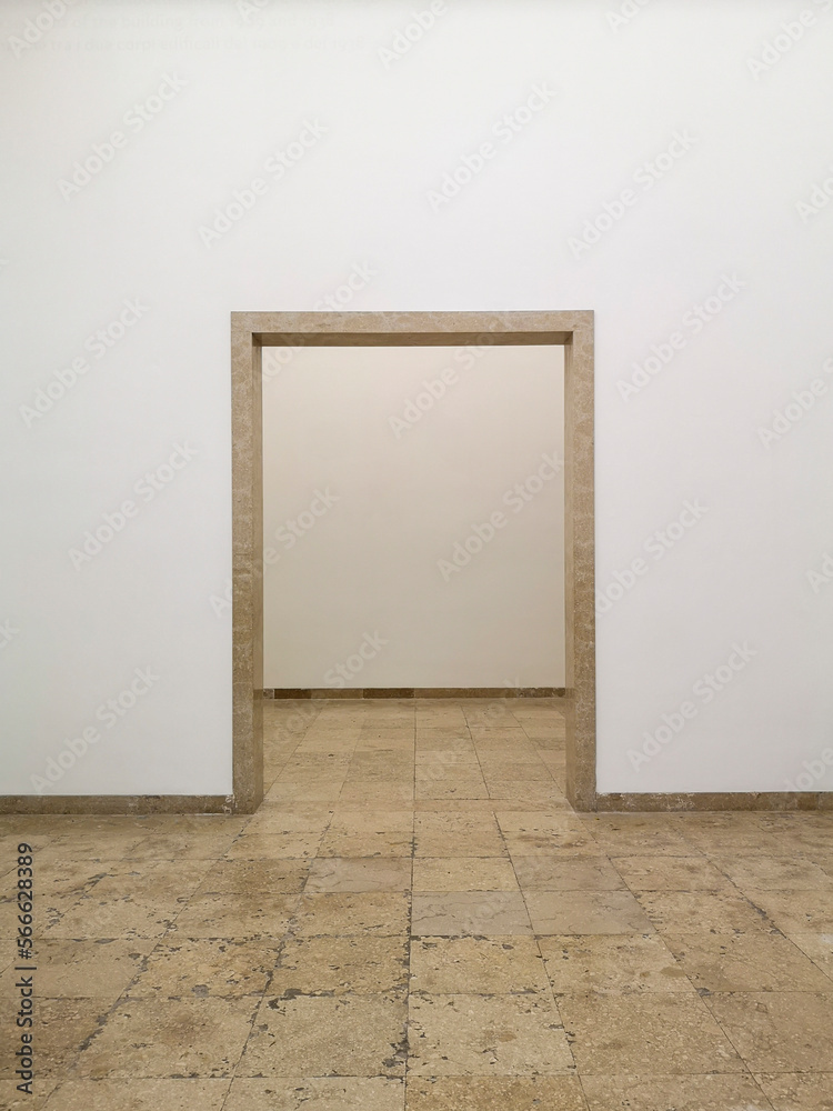 Empty passage in the middle of a white wall. Empty passage in the middle of a white wall.