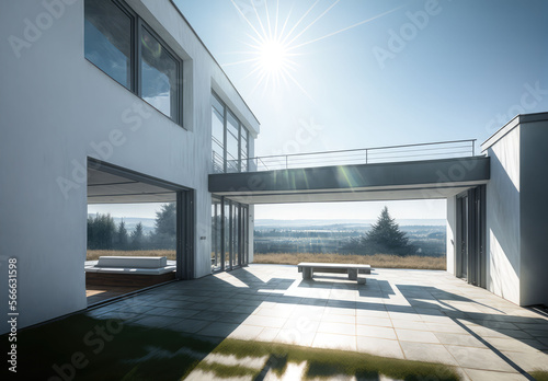 Modern luxury villa exterior in minimal style