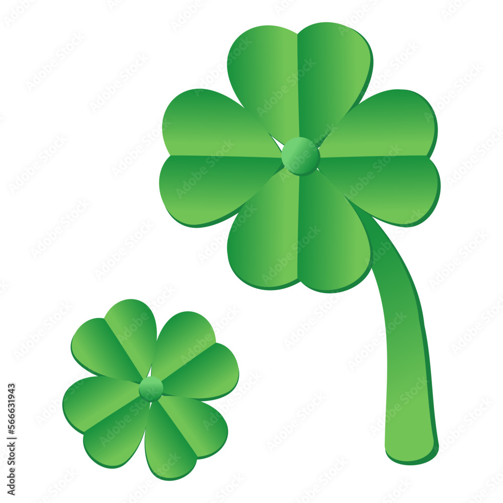 Decorative paper quatrefoil clover, a symbol of good luck and an element of the traditional St. Patrick's Day fun celebration