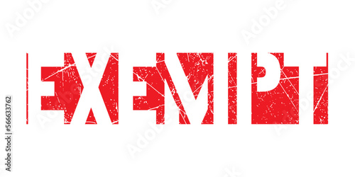 Exempt grunge rubber stamp on white background, vector illustration