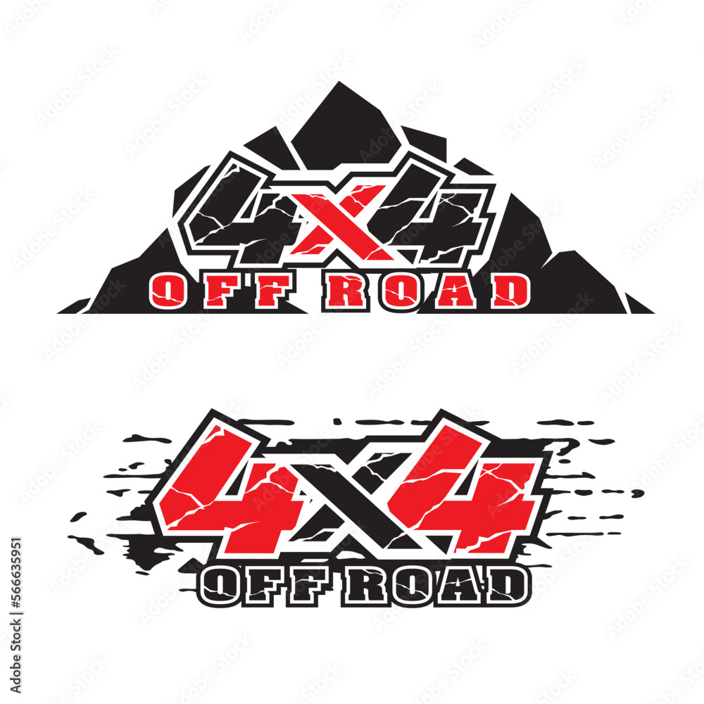4x4 logo for 4 wheel drive truck and car graphic vector. Design for