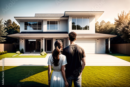 couple in front of the new modern house CFC2023SPR photo