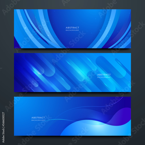 Abstract blue banner background. Technology abstract banner design. Shiny vector shaped background. Modern graphic template Banner pattern for social media and web sites