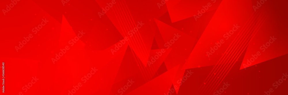 Obraz premium Dynamic red geometric with colorful gradient background banner