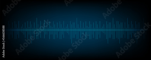 Audio spectrum simulation on blue background use for music and computer calculating concept