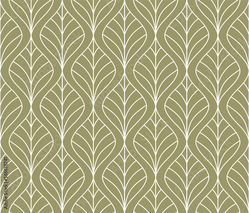 Damask organic leaves seamless pattern. Vector retro style background print. Decorative flower texture.