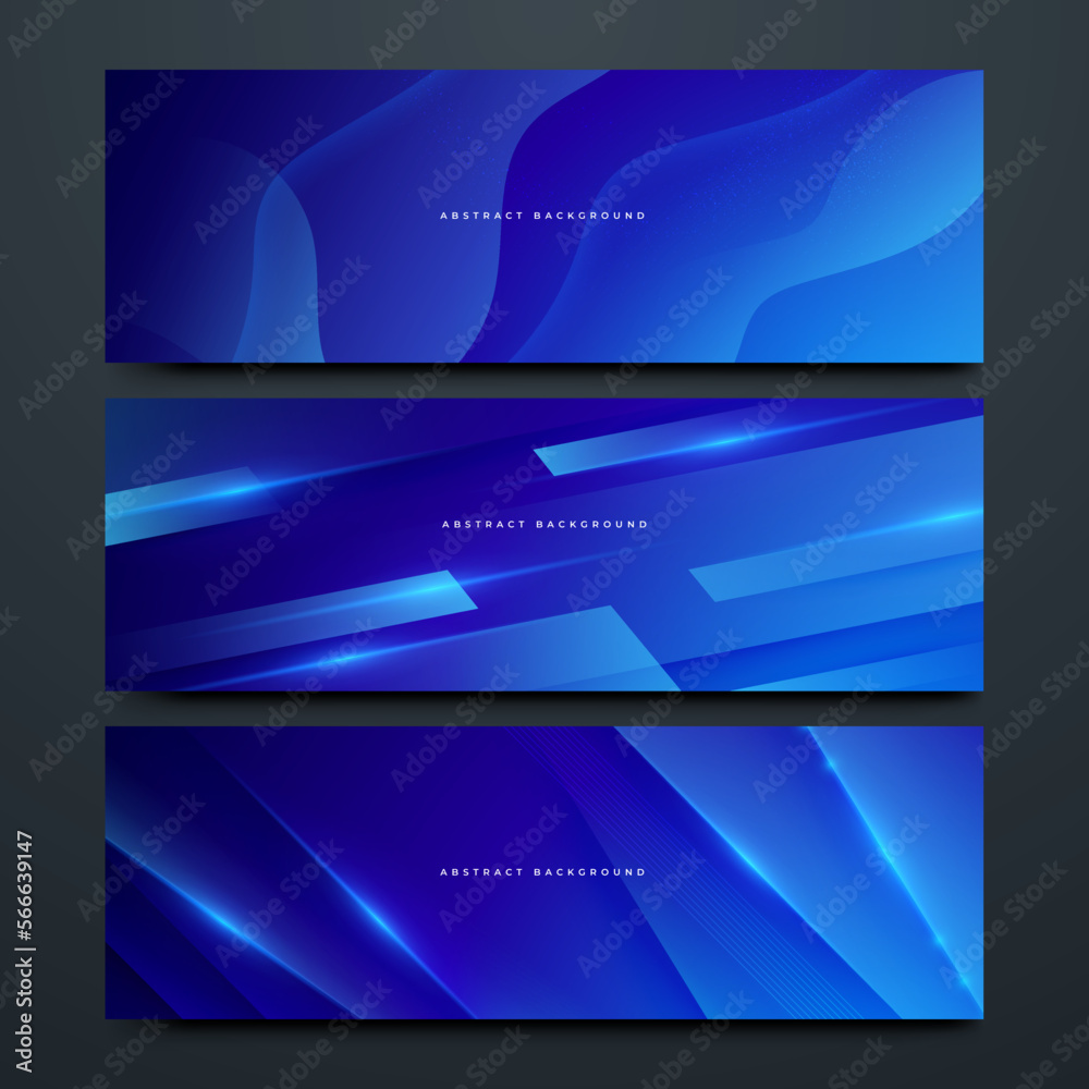 Fototapeta premium Modern blue abstract banner background