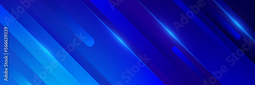 Modern dark blue tech background. Digital technology, deep learning and big data concept. Abstract visual for screen template. Geometric artificial intelligence tech backdrop.