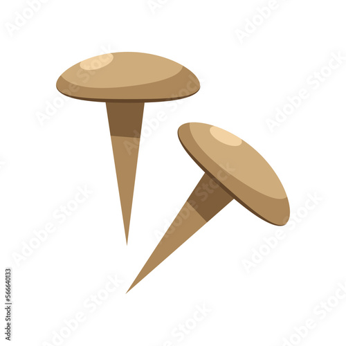 Rivets for woodwork vector illustration. Cartoon drawing of instrument and workbench for carpentry work on white background. Carpentry, renovation, professions concept