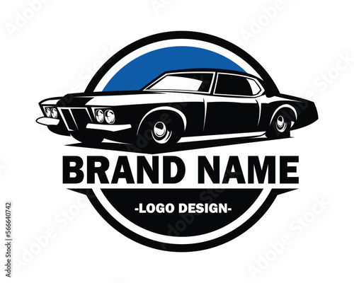 buick riviera gran sport 1971. isolated white background view from side. Best for logo  badge  emblem  icon  design sticker and old car industry. available in eps 10.