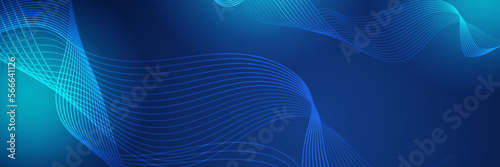 Dark blue banner background. Modern line stripes curve abstract presentation background. Luxury paper cut background. Abstract decoration, golden pattern, halftone gradients, 3d Vector illustration