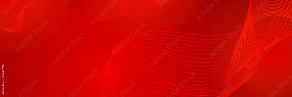 Abstract banner design with red geometric background. vector illustration