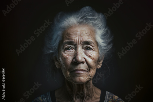 Generative AI of elderly Asian woman photo