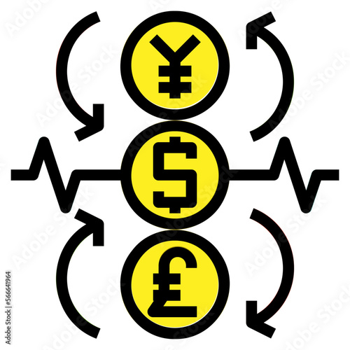 Exchange filled outline icon