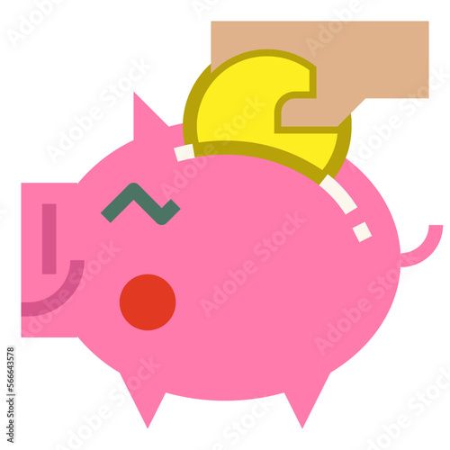 piggy flat icon