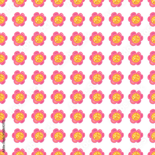 Seamless pattern with doodle flowers.