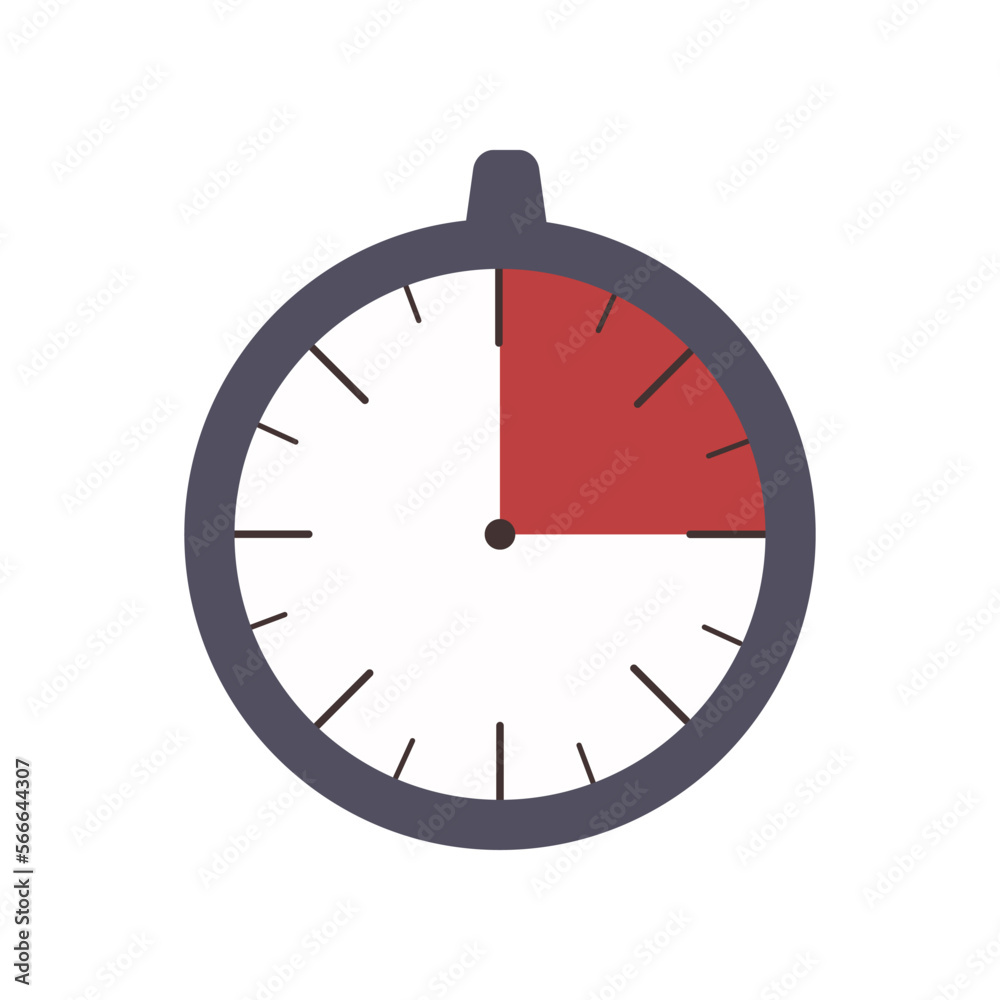 Clock with time for delivering online orders isolated on white. Vector