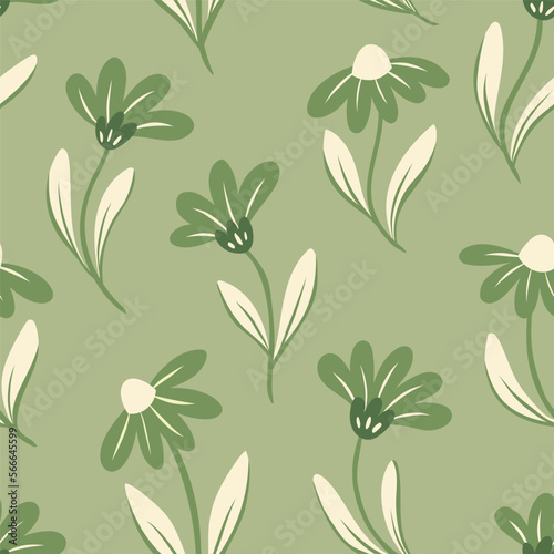 Cute vector floral seamless pattern. Colorful flowers background. Trendy repeat texture for fashion print  wallpaper or fabric.