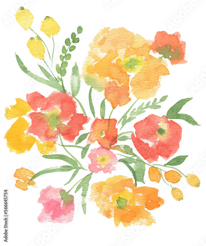 Fototapeta Naklejka Na Ścianę i Meble -  abstract watercolor bright flowers