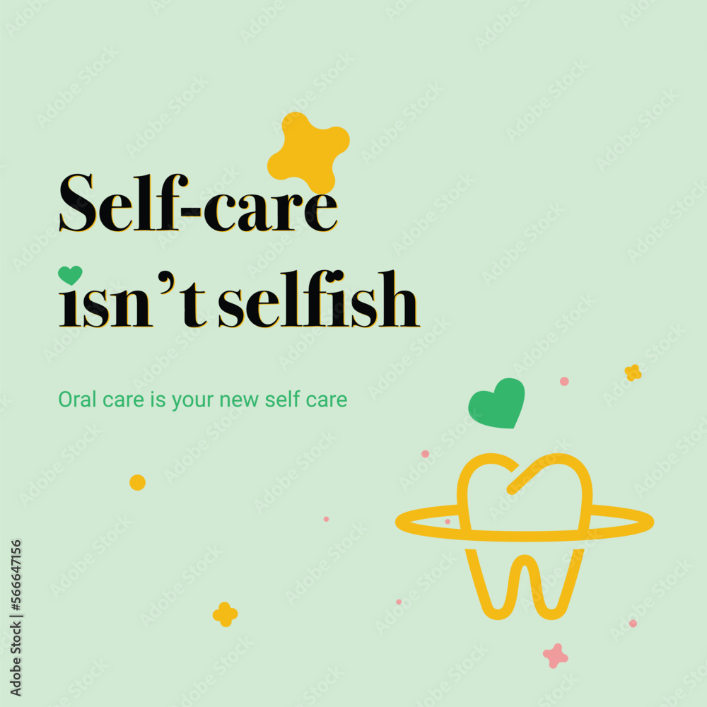 Oral care is new selfcare Instagram template. Instagram banner for