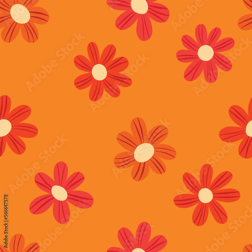 Cute vector floral seamless pattern. Colorful flowers background. Trendy repeat texture for fashion print  wallpaper or fabric.