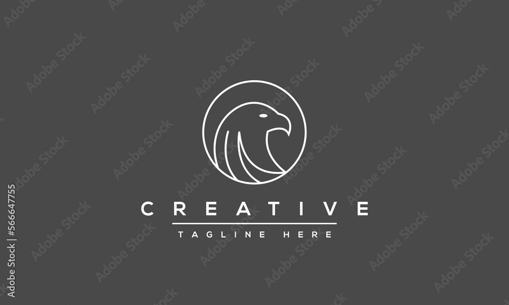 A line art icon logo of an Eagle A line art icon logo of an Eagle