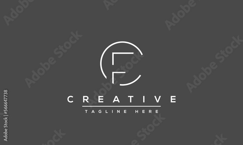 CF Alphabet letter icon logo, CF FC monogram illustration symbol.