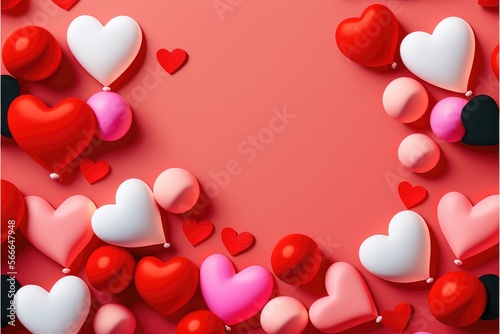 Valentine Hearts Background with Copy Space