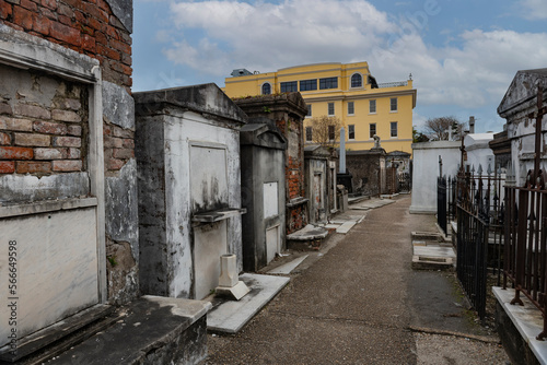 Old dark cemetery in need of repair