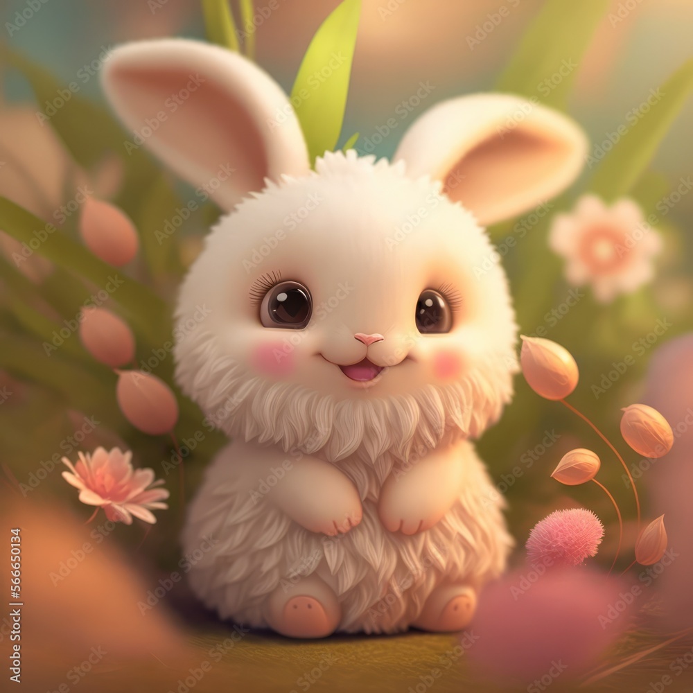 bunny with tulips made with generative ai bunny with tulips made with generative ai