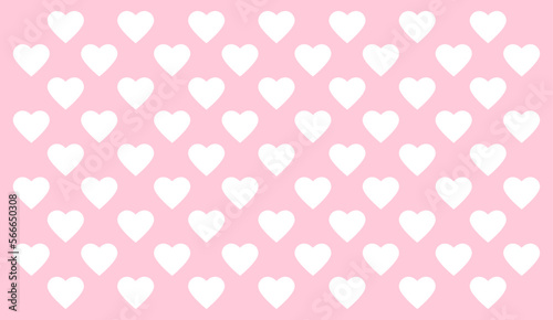 Background of white hearts on a pink background