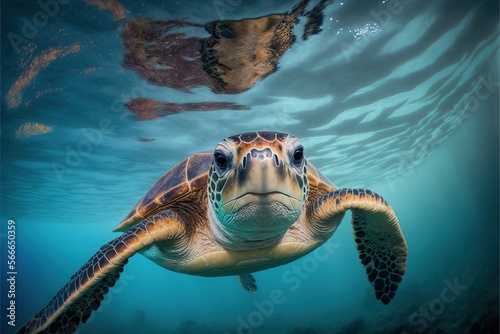 Turtle Swimming Generative AI