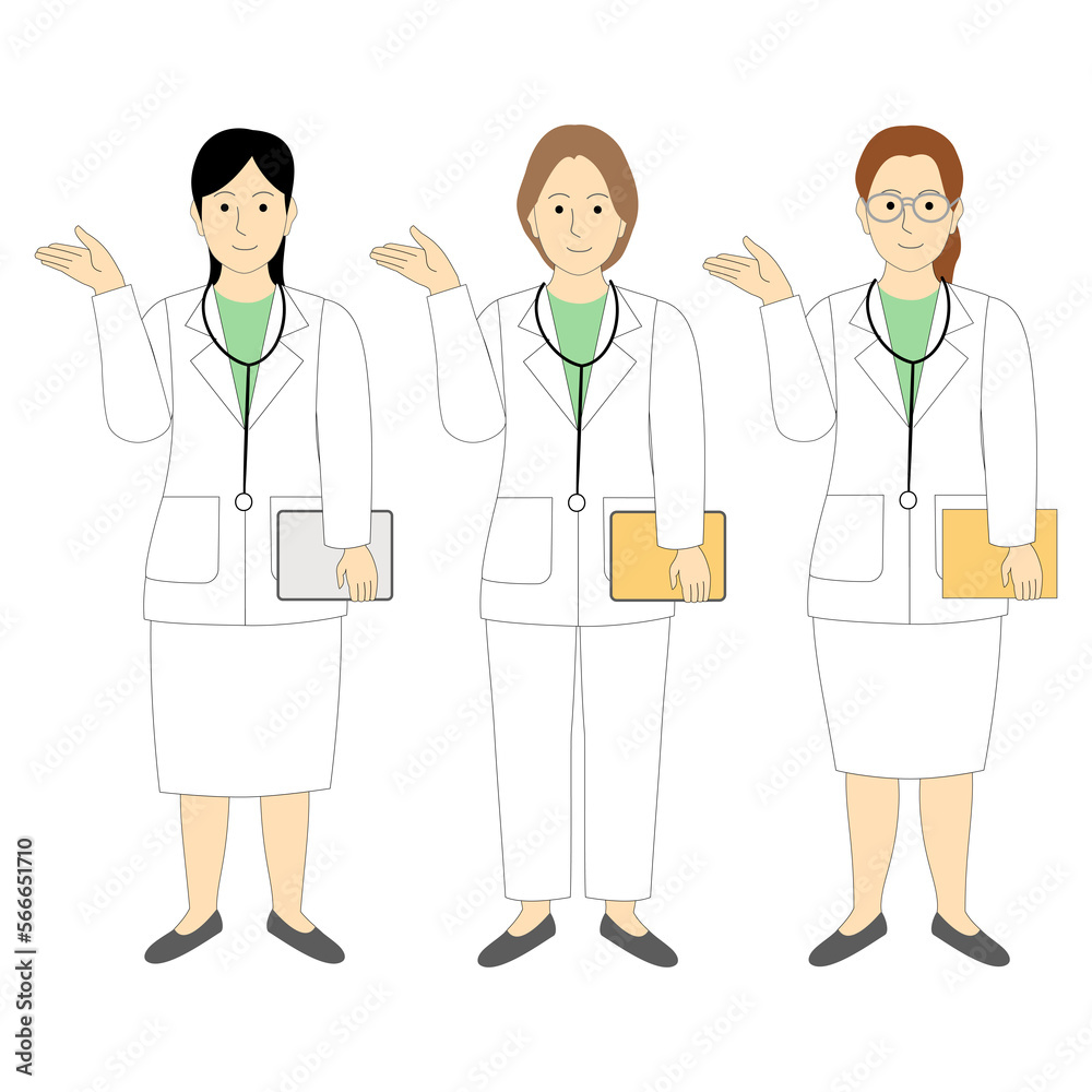 A group of female doctor, veterinarian giving a piece of advice A group of female doctor, veterinarian giving a piece of advice