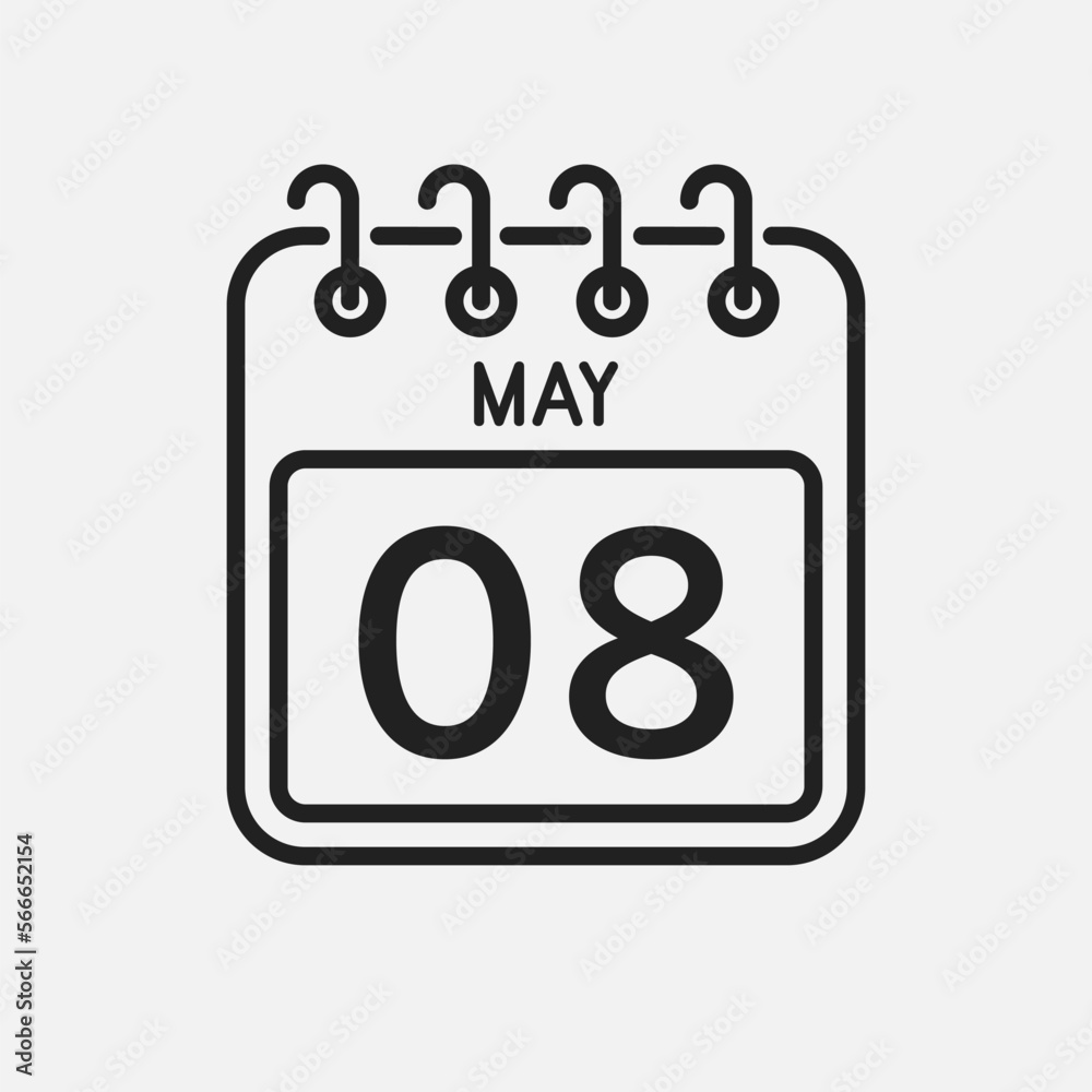 Icon page calendar day - 8 May Icon page calendar day - 8 May