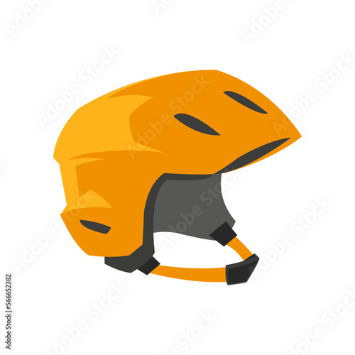 Cartoon drawing of spots helmet isolated on white background. Equipment and apparel for snowboarding vector illustration. Winter sports concept