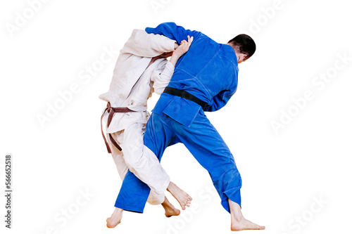 judo fighters fight in judo competition