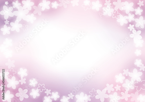 華やかな桜吹雪　パープル