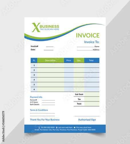 Professional invoice template design
